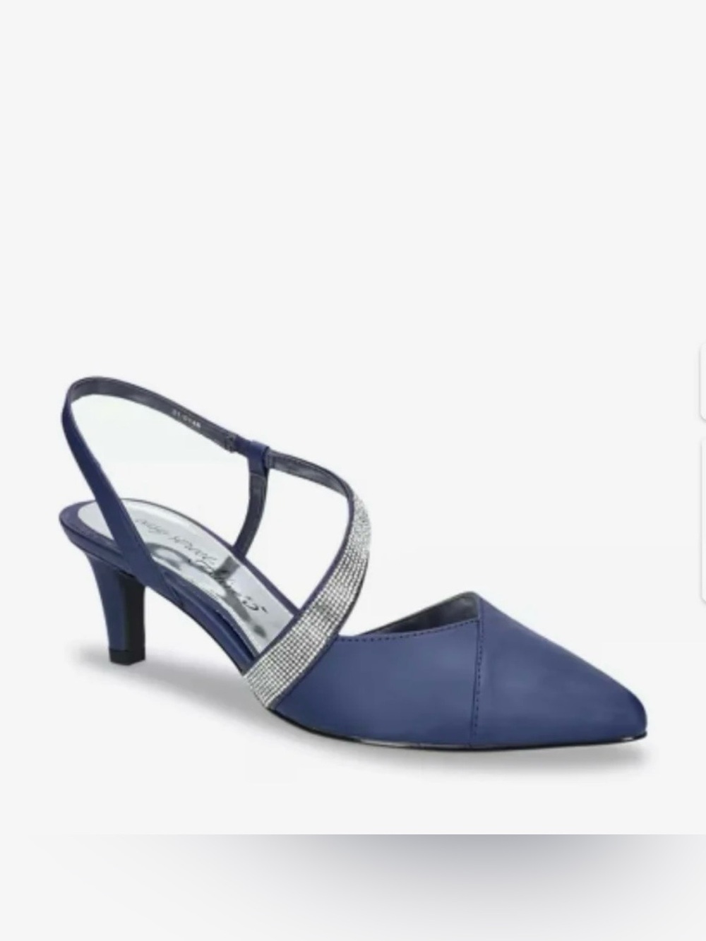 Easy Street Emerald Pump Classic Navy shoe w “crystal” accent, size 9 New In Box